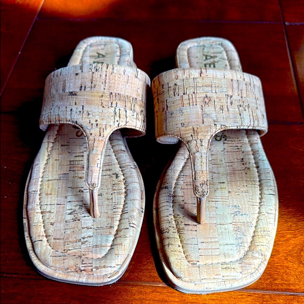 Aerosole cork sandals , so popular right now!!
